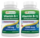 Best Naturals Βιταμίνη Β1 ως μονονιτρική θειαμίνη 100 mg & βιταμίνη Β12 6000 mcg