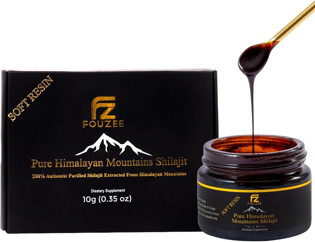Αμιγής Shilajit Ιμαλαΐων — Trace Mineral Supplement for Women & Men — All Natural & Authentic Shilajit Resin in Amber Glass Bottle — Fulvic Acid for Energy Boost & Immunity (10 Gram)