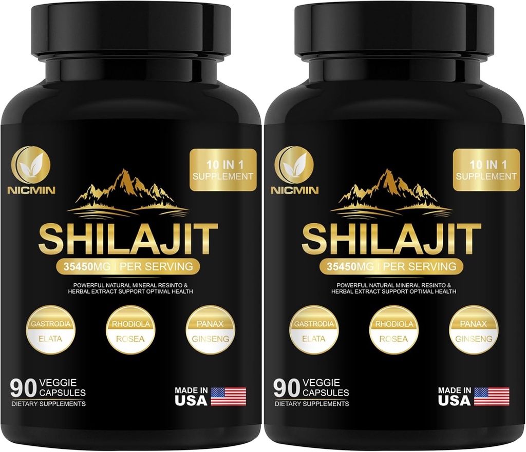 35450MG Pure Shilajit συμπλήρωμα - Βιολογικό Shilajit Ιμαλαΐων για άνδρες και γυναίκες μέγιστη ισχύς Shilajit για την ενίσχυση της ενέργειας και ανοσοποιητική υποστήριξη 180 κάψουλες λαχανικά