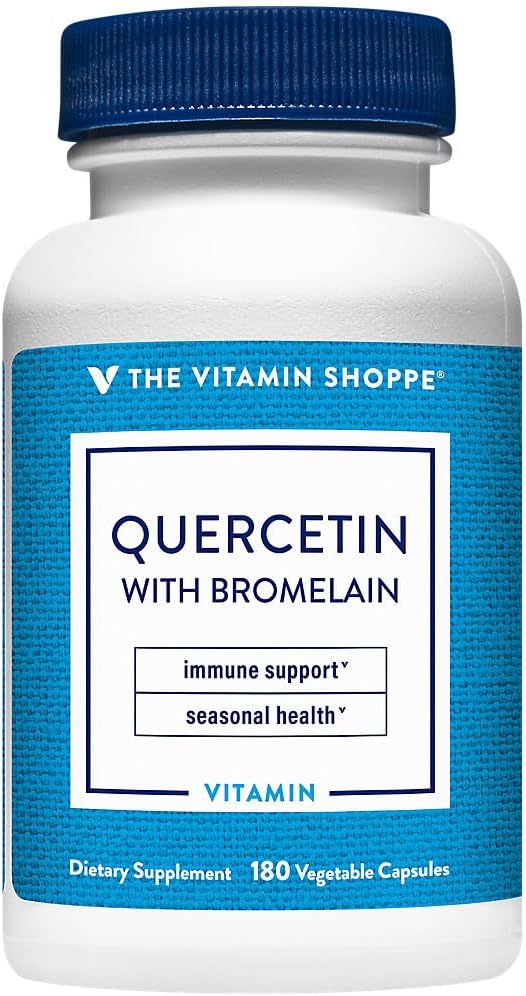 Η βιταμίνη Shoppe Quercetin με Bromelain, Αντιοξειδωτικό που υποστηρίζει ένα υγιές ανοσοποιητικό για όλες τις εποχές (180 κάψουλες)