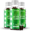 Vitamatic 3 Pack Irish Sea Moss Gummies - 3000mg Ισοδύναμο ανά υπηρεσία (από το εκχύλισμα 132,5 mg) - 60 Ct - Κατασκευάζεται με Bladderwrack & Burdock Root - Seamoss συμπλήρωμα για Thyroid, ενέργεια, ανοσοποιητική υποστήριξη