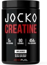 Jocko Fuel Creatine Monohydrate Powder - Creatine για άνδρες και γυναίκες, Συμπλήρωμα για την αθλητική απόδοση & μυϊκή υγεία, 90 εξυπηρετεί 16 oz (Unflaved) (16 OZ JAR)
