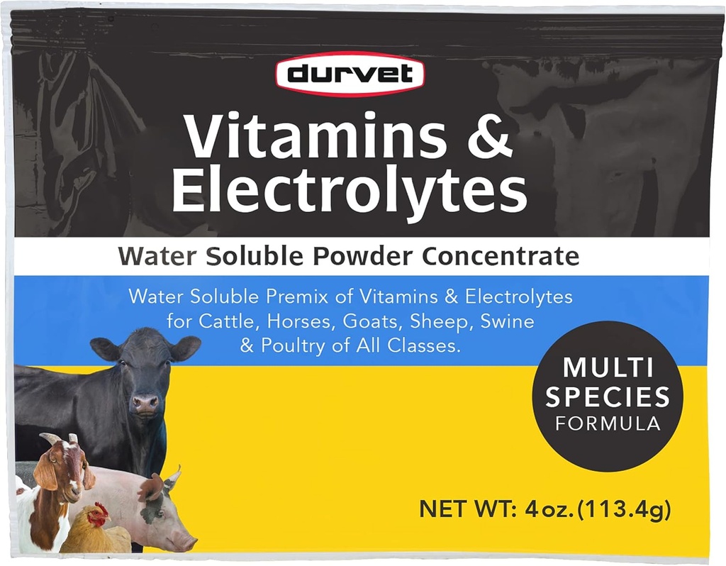 Durvet Βιταμίνες & Ηλεκτρολύτες Conc, 4 oz (113,4g)