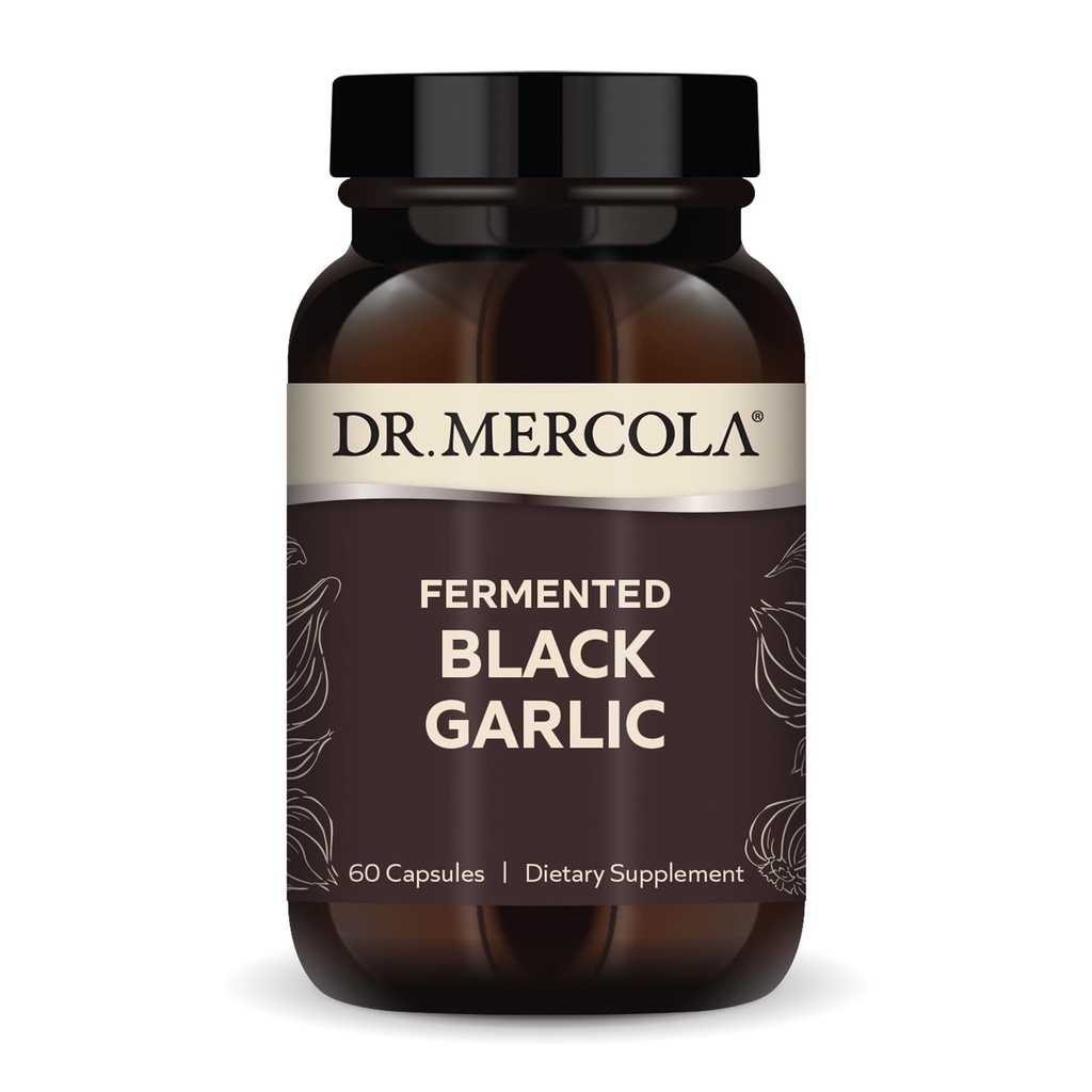 Dr. Mercola Fermented Black Σκόρδο - Συμπλήρωμα αντιοξειδωτικών - για την υποστήριξη ανοσοποιητικής, κυτταρικής και καρδιακής υγείας - Περιλαμβάνει S-Allyl-Cysteine - μη GMO, χωρίς γλουτένη & χωρίς σόγια - 60 κάψουλες (30 σερβιρίσματα)