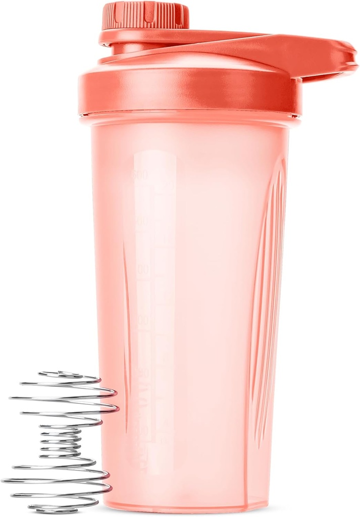 Mr. Pen- Shaker Μπουκάλι για μείγματα πρωτεϊνών, 28 oz, Coral Pink με Twist Cap και Wire Whisk Ball, Mixer Cup για Shakes