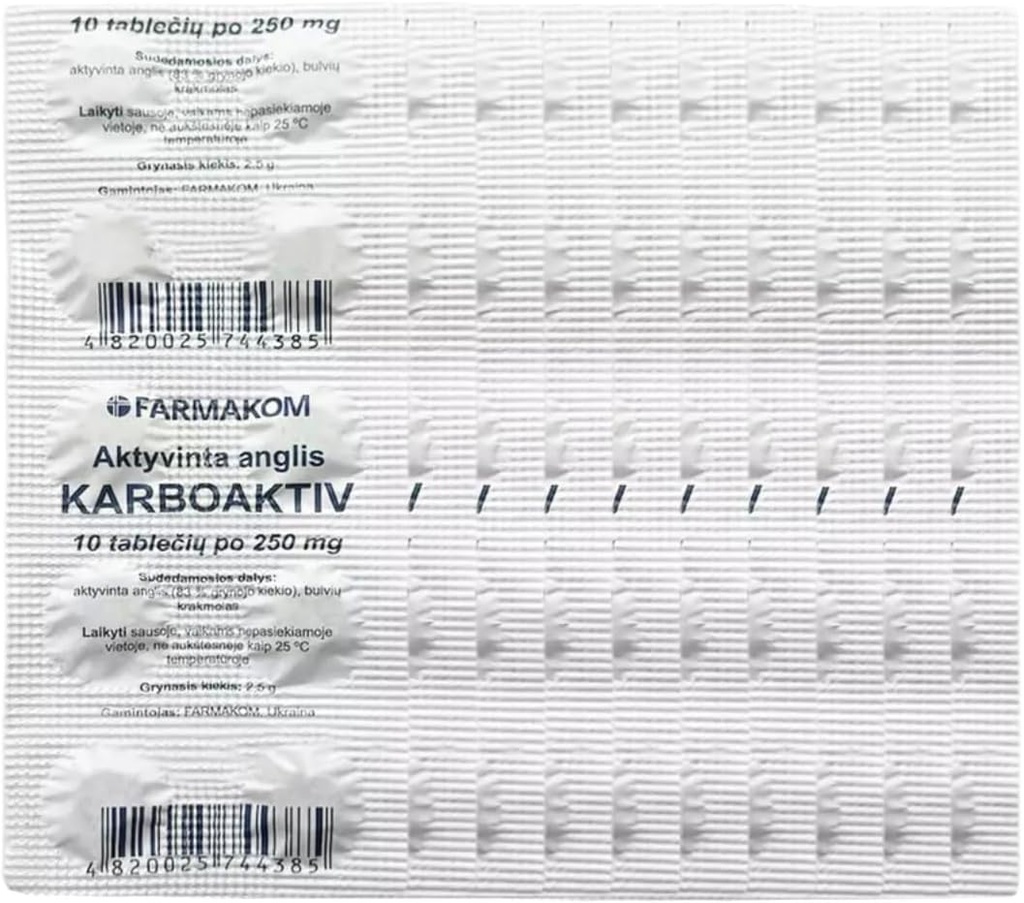 Activateισκία Διηθητικής Διηθητικής Διηθητικής Ανθρακωρύχου 5 Φύλλα X 10 Tabletισκία