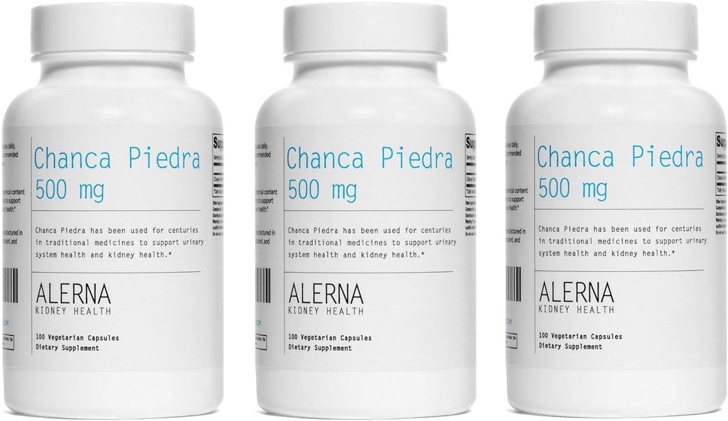 Chanca Piedra 500 mg - Συντριβή πέτρας νεφρών, Dissolver, συμπλήρωμα στήριξης της χοληδόχου κύστης - 100 κάψουλες χορτοφάγων (πακέτο των 3)