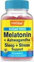 WellYeah Melatonin (2mg) με Ashwagandha (850mg) Sugar Free Gummies - Sleep & Stress Aid Supplement - με χαμομήλι, βάλσαμο λεμόνι, λεβάντα και βαλεριάνα - Natural Soured Flavor - 60 Count