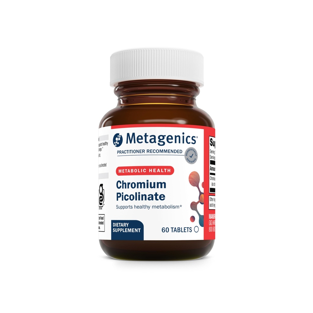 Μεταγονική Χρώμιο Picolinate - Βιοδιαθέσιμο Χρώμιο για την υποστήριξη Μεταβολισμού * - Βασικό Ορυκτό Trace - Μη ΓΤΟ - Χορτοφαγικά - Χωρίς γλουτένη - 60 Count