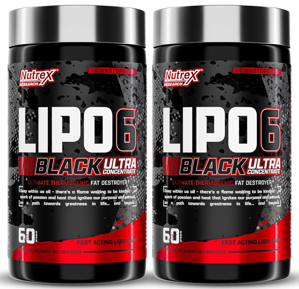 Nutrex έρευνα Lipo-6 μαύρο εξαιρετικά συμπυκνωμένο θερμογόνο συμπλήρωμα καύση λίπους, αύξηση απώλεια βάρους, ενέργεια & έντονη εστίαση 120 χάπια διατροφής