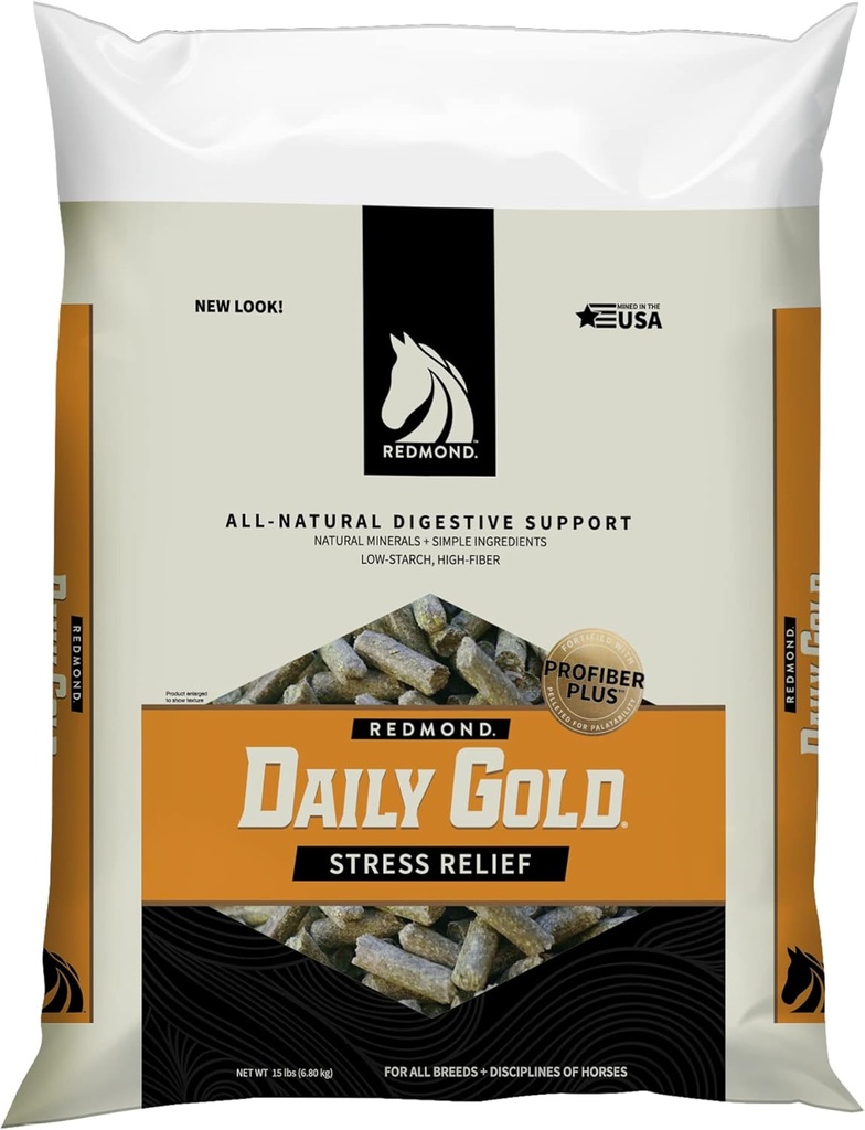 REDMOND Καθημερινή Gold Pellets Stress Relief, Φυσικός θεραπευτικός πηλός για γαστρικά ελκή στα άλογα (15 LB)