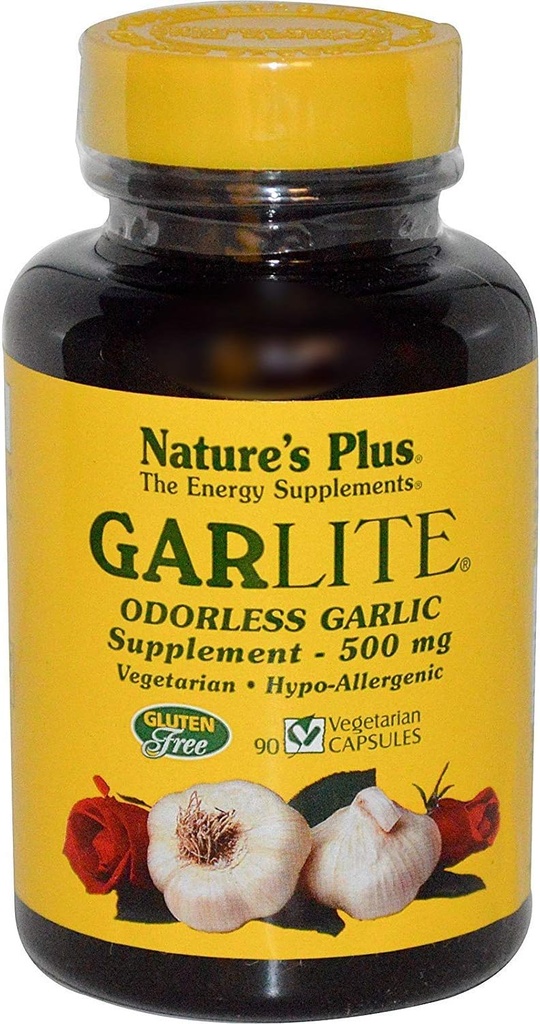 NaturesPlus Γαρλίτης Άοσμος σκόρδο - 90 κάψουλες - χορτοφάγοι, χωρίς γλουτένη - 90 εξυπηρετούν