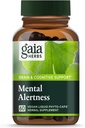 Gaia Herbs Mental Alertness - Brain Support Supplement to Help Reserve Focus & Memory* - with Eleuthero, Ginkgo Leaf, Gotu Kola, Rosemary & Βρώμη - 60 Vegan Liquid Phyto-Capsules (15-Day Supply)