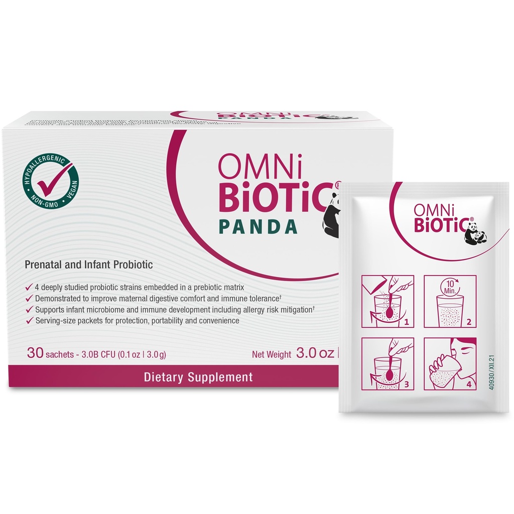 OMNi BiOTiC Panda - Probiotic for Mom and Baby - Prenatal and Infant Probiotic – Gut Health & Immune System Support – Vegan and Hypoallergenic - Non-GMO (1 Pack)