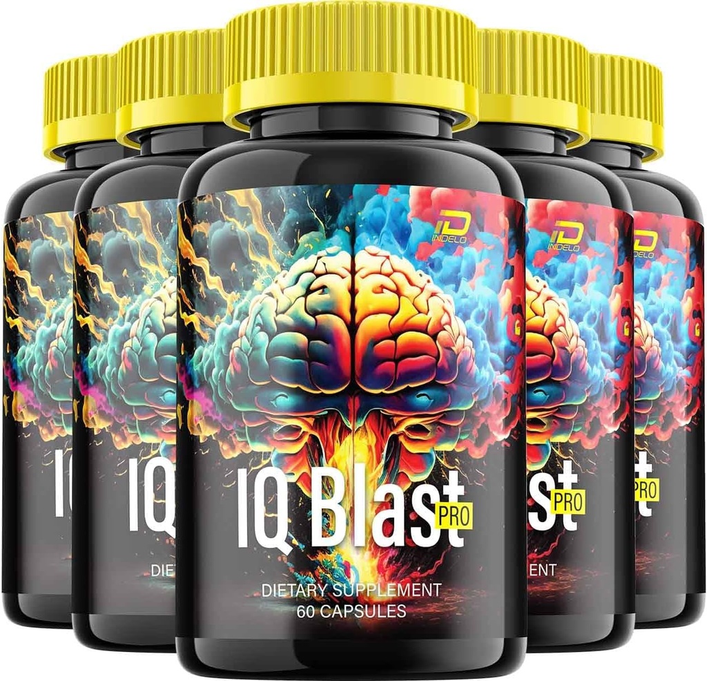 IQ Blast Pro Brain Supplement Capsules – IQBlast Pro All-Natural Maximum Strength Formula for Enhanced Memory and Focus Pills, IQ BlastPro Support and Reviews (5 Pack – 300 Capsules)