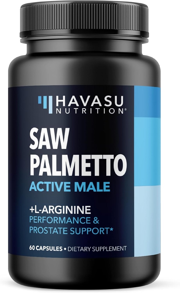 Saw Palmetto 500mg και L-αργινίνη 500 mg - Συμπληρώματα υγείας και νιτρικού οξειδίου για άνδρες - 60 Count - Urinary Function Υποστήριξη και αντοχή για ενεργά αρσενικά - Vegan, μη ΓΤΟ, 1 μήνας προσφοράς