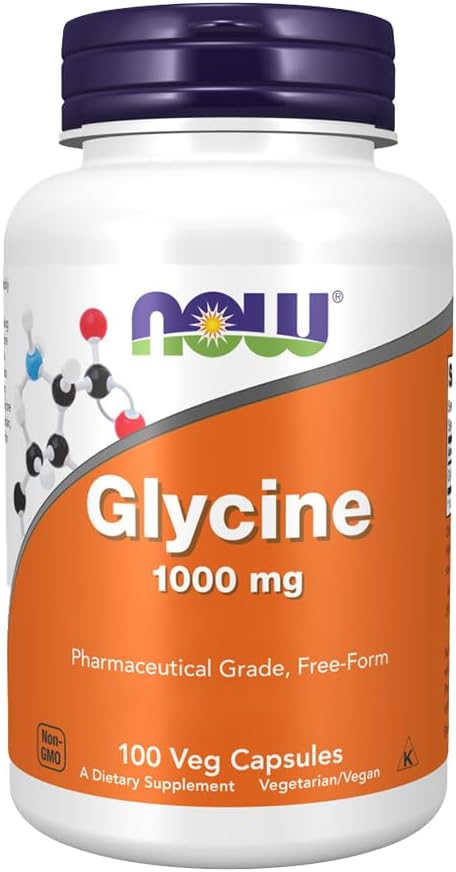 NOW Γλυκίνη 1000 mg, 100 κάψουλες Veg