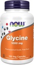 NOW Γλυκίνη 1000 mg, 100 κάψουλες Veg