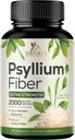 Καψάκια Psyllium Husk σκόνη 2000mg, Φυσικό ημερήσιο διαλυτό & αδιάλυτο Χάπια Ίνες, Psyllium Husk Fiber συμπλήρωμα υποστηρίζει Digestion Colon Υγεία & Κανονικότητα, Plant Based Supplement - 180 Κάψουλες