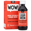 NovaFerrum Wow, 125 Υψηλής ισχύος συμπλήρωμα υγρού σιδήρου για ενήλικες, έλλειψη σιδήρου, 125mg σιδήρου ανά δόση 5mL, Vegan Επαληθευμένο, χωρίς γλουτένη Πιστοποιημένο, χωρίς ζάχαρη