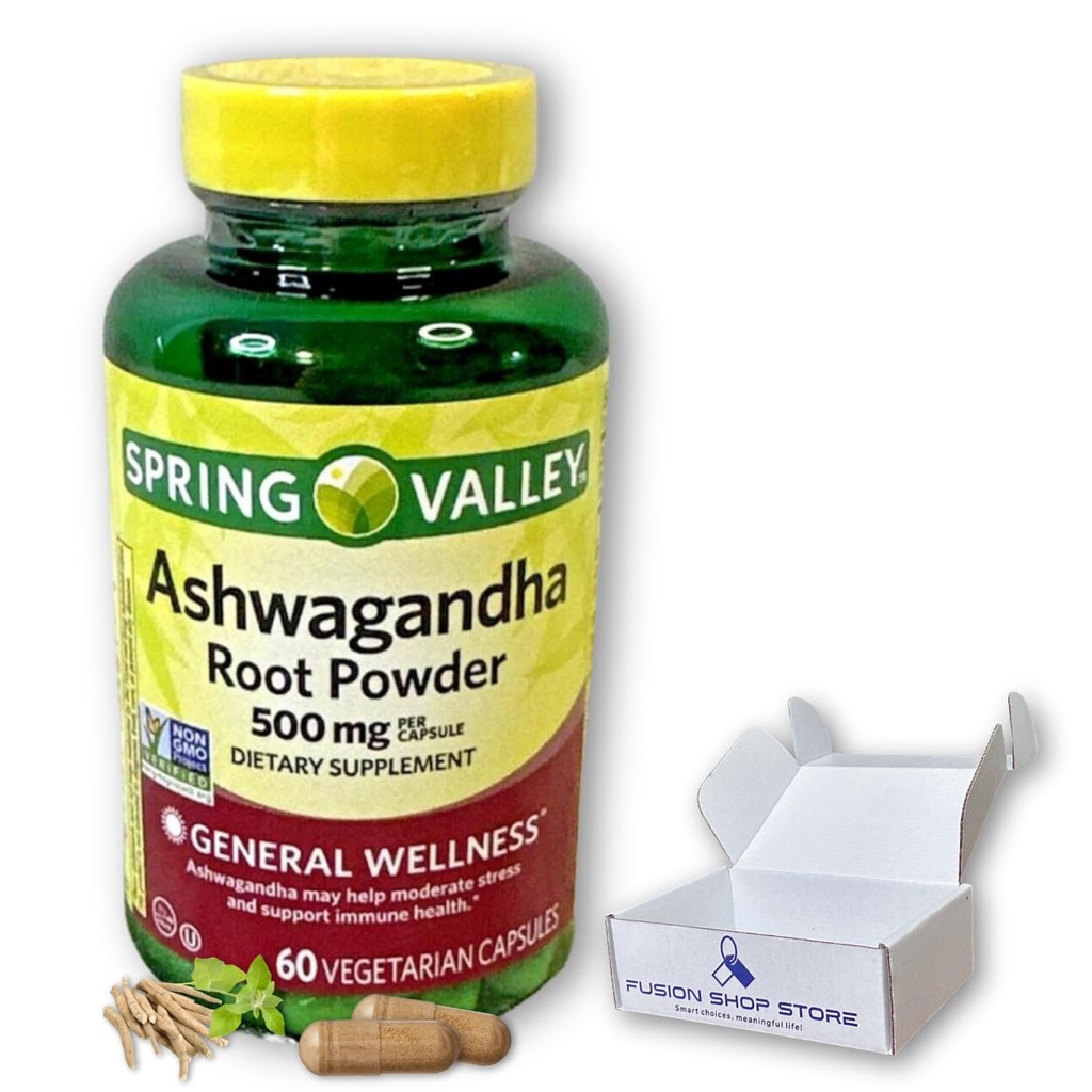 Ashwagandha- 500mg Root Powder, 60 κάψουλες (πακέτο του 1)