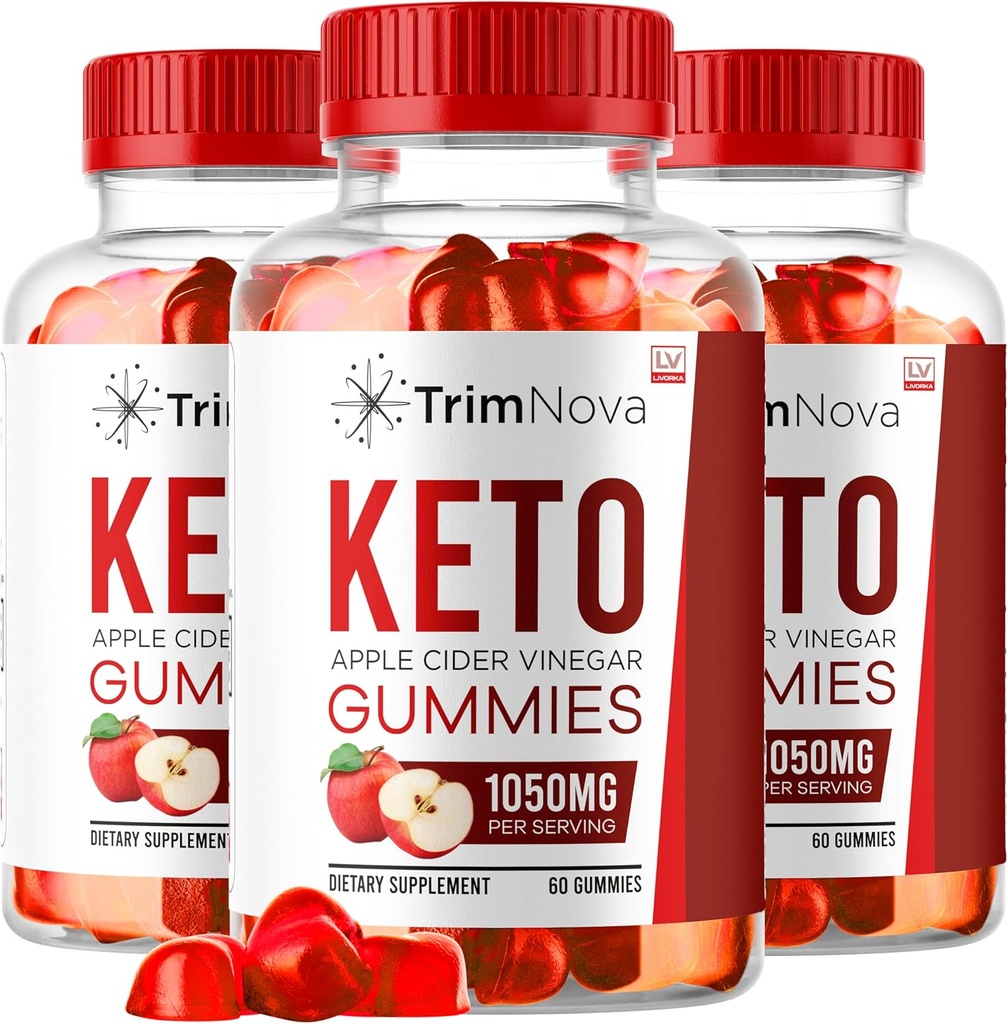 LIVORKA (3 Pack) TrimNova Keto ACV Gummies, TrimNova Gummies, TrimNova Keto, TrimNova Keto ACV Gummies, Trimnova, TrimNova Keto Formula, TrimNova Keto ACV Gummies 1050MG, 180 Gummies for 3 Months.