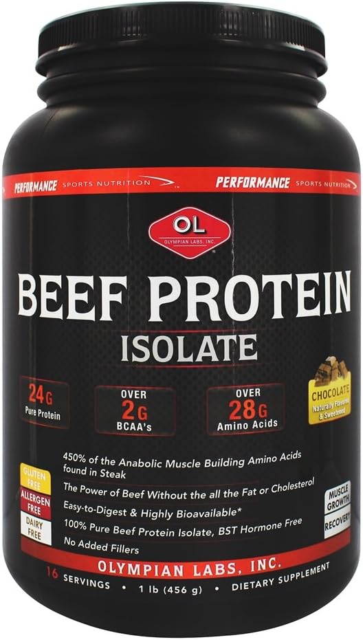 Olympian Labs Protein Isolate Powder, 24g Protein, BST Free, 2 Grams BCAA's, Μυϊκό Κτίριο Αμινοξέα, 1 Λίβρα, Γεύση με Realάλ σοκολάτα