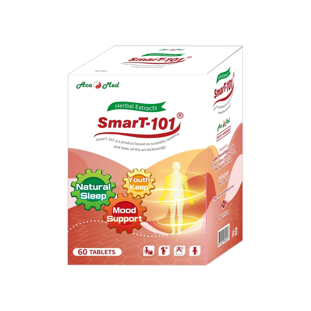 SmarT-101, Πολύ συνιστάται για εγκεφαλική ομίχλη, βελτίωση μνήμης, βελτίωση της ποιότητας του ύπνου, συμπλήρωμα βοτάνων, Vegan, 60 δισκία.