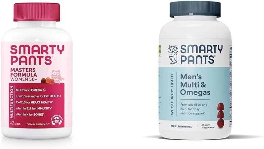 Πολυβιταμίνη SmartyPants Gummy για γυναίκες 50 και άνω: Ωμέγα 3 Fish Oil (EPA/DHA), Μεθυλοφολικό & Πολυβιταμίνη για άνδρες, Gummies: Ωμέγα 3 Fish Oil (EPA/DHA), Methylfolate, CoQ10
