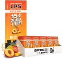 Διατροφικά Σχέδια LPS Liquid Collagen & Whey Protein Supplement - Μη-GMO Drink, Sugar-Free - Προάγει το υγιές δέρμα & τα μαλλιά για άνδρες & γυναίκες, Ροδάκινο Mango, Single Served (100 πακέτα)