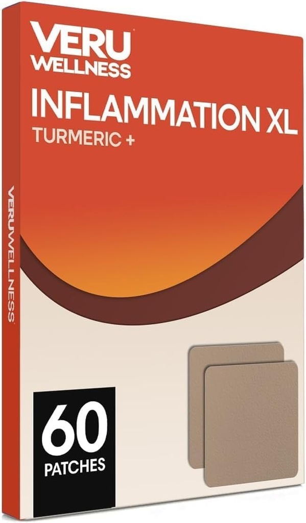 Veru Wellness Φλεγμονή XL Turmeric Patches - Μη χωνευτά Daily Complete Formula Αδιάβροχη, Daily Complete Formula (μεταξόνιο 60 ημερών)