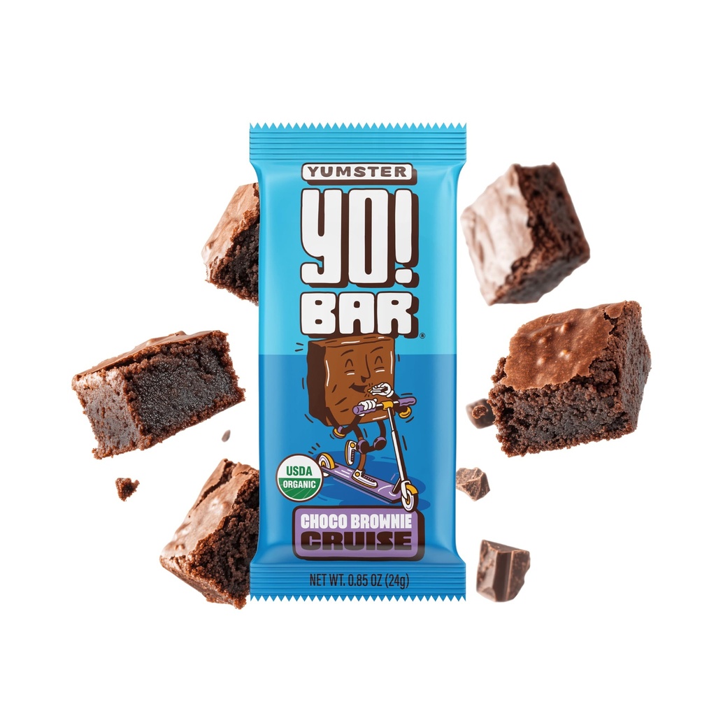 Yo! Bar by Bearded Brothers Vegan Organic Kids Bar, Chocolate (25 Bars) - Gluten Free, Paleo and Whole 30 | Soy Free, Non-GMO, Low Glycemic, No Sugar Added, Fiber + Whole Foods