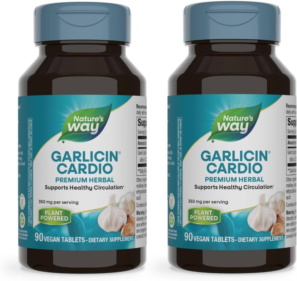 Τρόπος της φύσης Σκόρδο Cardio Premium Herbal Healthy Circulation Υποστήριξη * 350 mg ανά Σερβίρισμα 90 δισκία