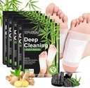 Tudiqe 50PCS Πάντες ποδιών, καθαρό φυσικό μπαμπού ξύδι πιπερόριζα Powder Pad για τη φροντίδα των ποδιών, Ginger Foot Pads για τον καλύτερο ύπνο, βαθύ καθαρισμό πατημασιά ποδιών