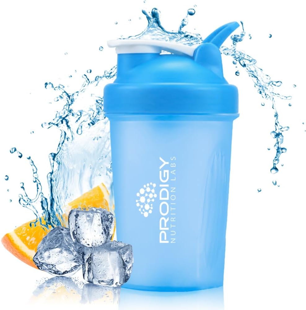 Prodigy Nutrition Labs Premium Shaker μπουκάλι Ιδανικό για πρωτεϊνικές ανακινήσεις και προ προπόνηση - 14 ουγγιά (μπλε)