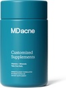 MDacne Vitamins and Minerals Skin Clearing Supplements - 30 Vegan Capsules - Supports Topical Acne Treatment & Promotes Clear, Calm Skin, Redness & Pore-Clogging 30 Count (Pack of 1)