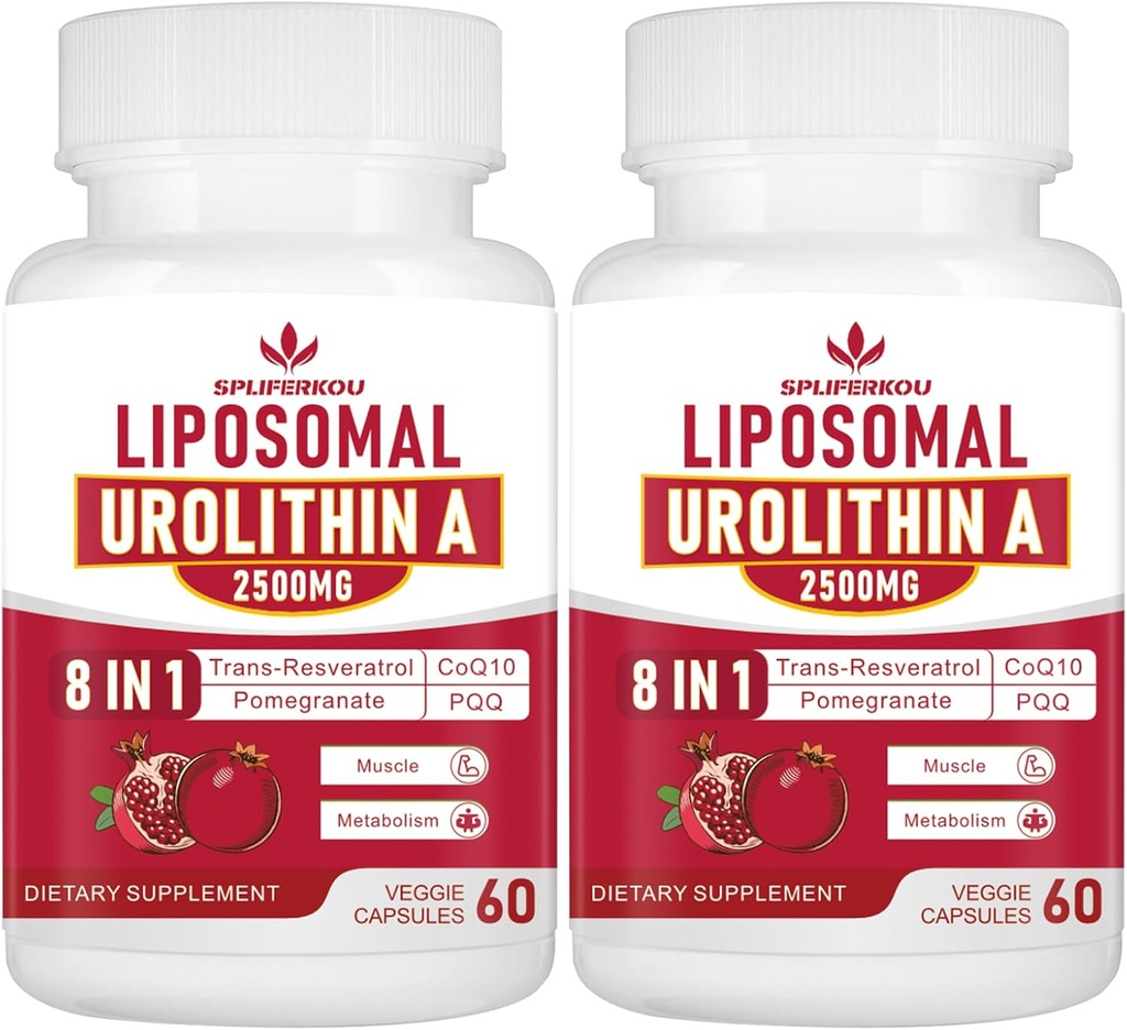 Liposomal Urolithin A συμπλήρωμα 2500mg, Ενισχύστε την ενέργεια, 60Κάψουλες