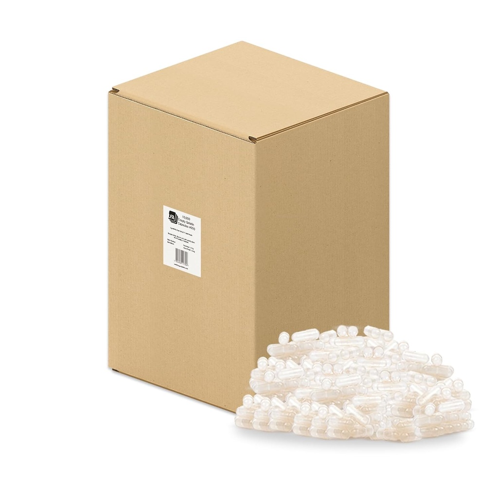 Μέγεθος 000 Κενές κάψουλες - 10000 Κάψουλες ζελατίνης μετρητή Κενό - 000 Καψάκιο πλήρωσης συνημμένο - Κάψουλες χάπια Κενό για τη μηχανή πλήρωσης καψακίων - Πιστοποιημένα καπάκια ζελέ βοείου κρέατος halal