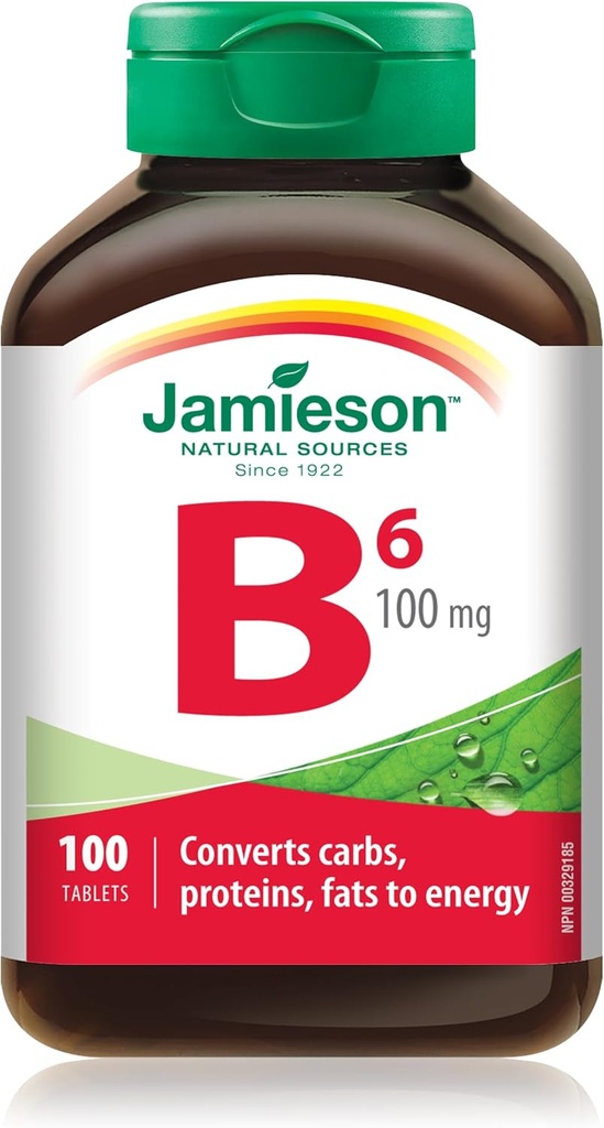 Jamieson Βιταμίνη B6 (Pyridoxine) 100 mg, 100 δισκία