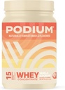 Podium Nutrition Whey Protein Powder, Vanilla Ice Cream, 22g Protein Per Serving with Digestive Enzymes, Whey Protein Isolate & Concentrate, Gluten Free, Low Carb, Low Sugar & Soy Free, 15 Servings