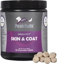 Kala Health PeakTails Skin & Coat Support for Dogs – 90 Chewable Tablets with MSM, Fish Oil, Omega-3 & Omega-6 – Supports Healthy Skin, Shiny Coat
