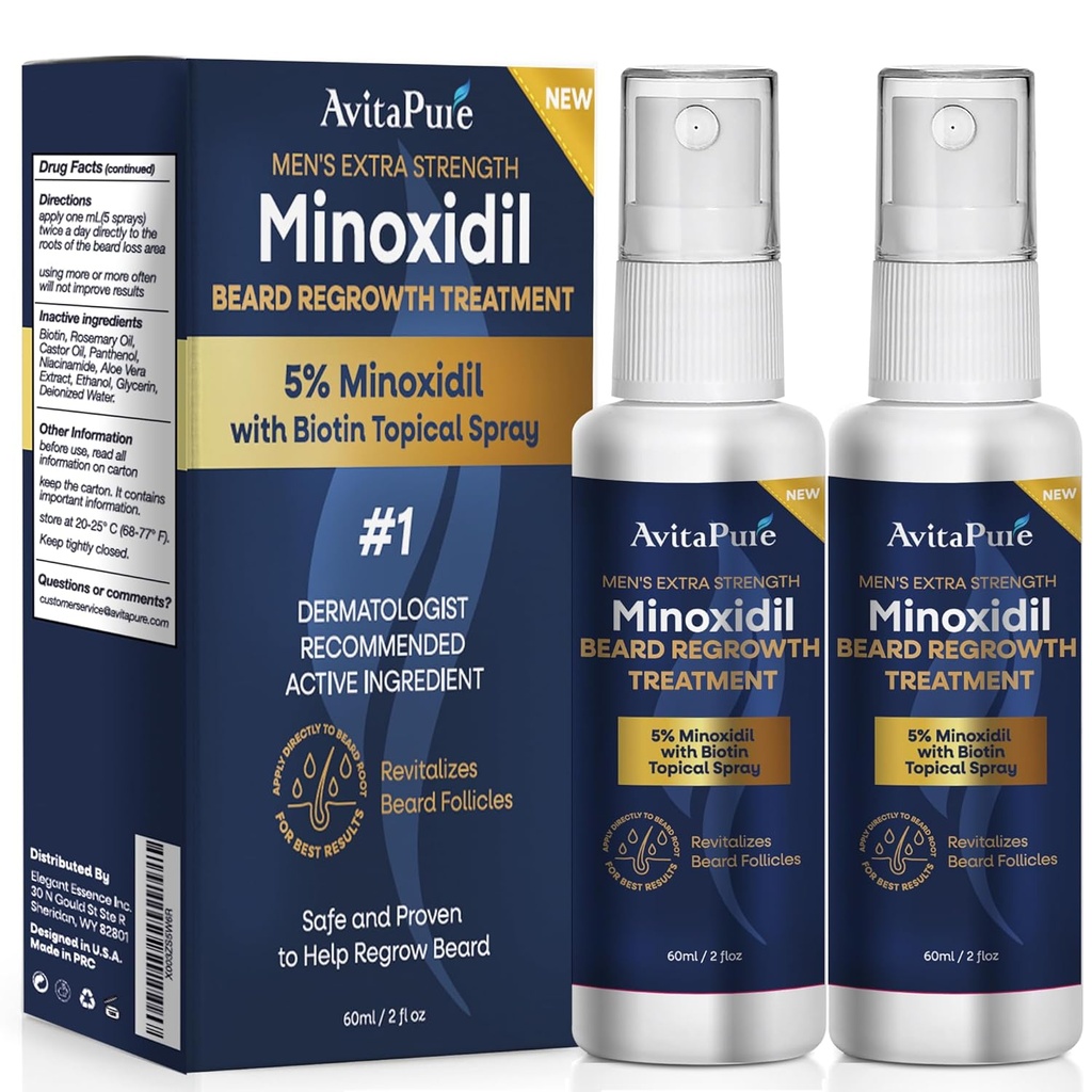 Minoxidil γενεαλογικό αυξητικό λάδι: Minoxidil για τους άνδρες που έχουν εγχυθεί με βιοτίνη, επιπλέον δύναμη Minoxidil 5% γενεαλογικού αυξητικού ορού για να αυξηθεί γενειάδα & μουστάκι γρήγορα