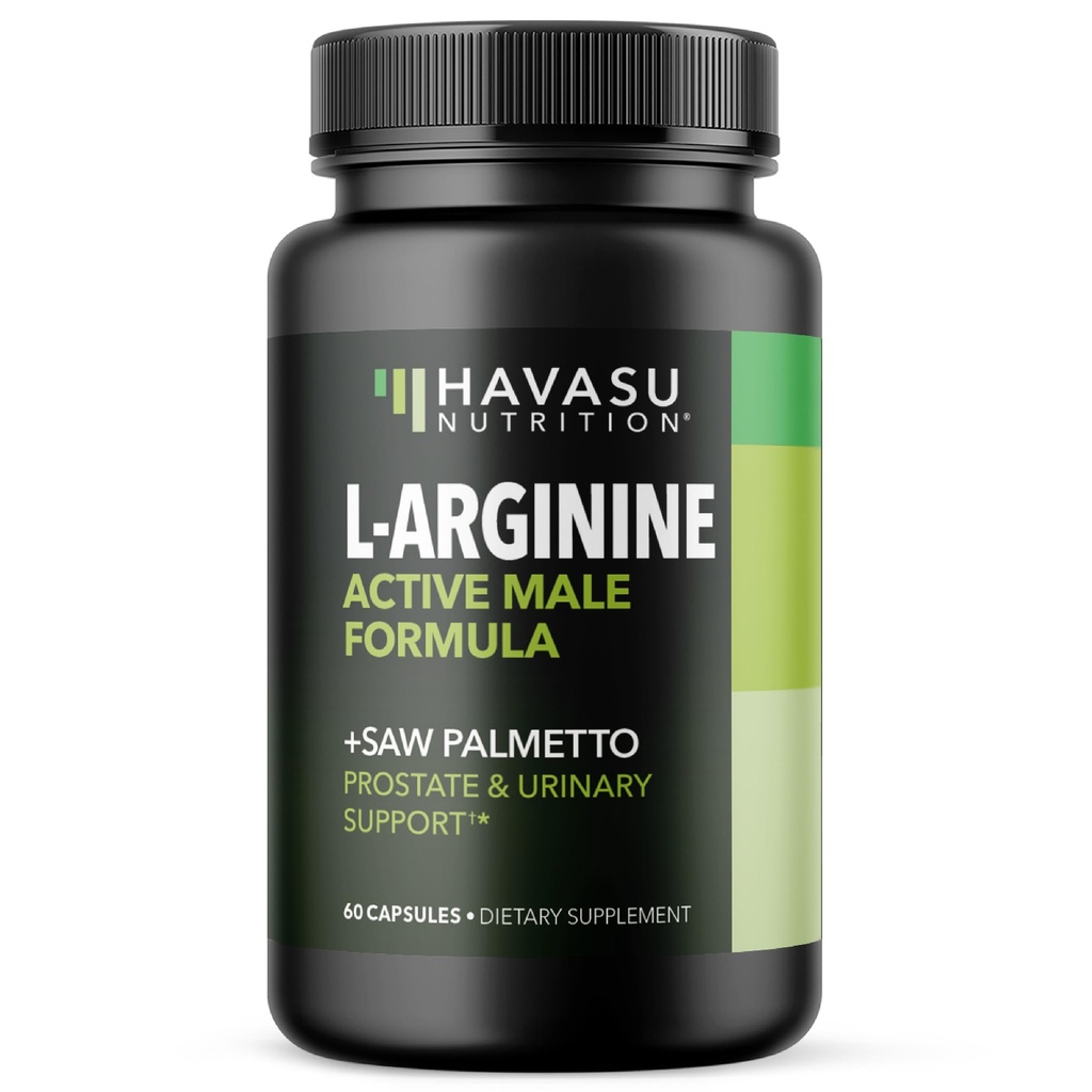 L-αργινίνη 500mg και πριόνι Palmetto 500mg - Nitric Oxide και Prostate συμπληρώματα υγείας για τους άνδρες - 60 Count - Υπομονή και ούρα υποστήριξη λειτουργία - 1 μήνας εφοδιασμού - Vegan, μη ΓΤΟ κάψουλες