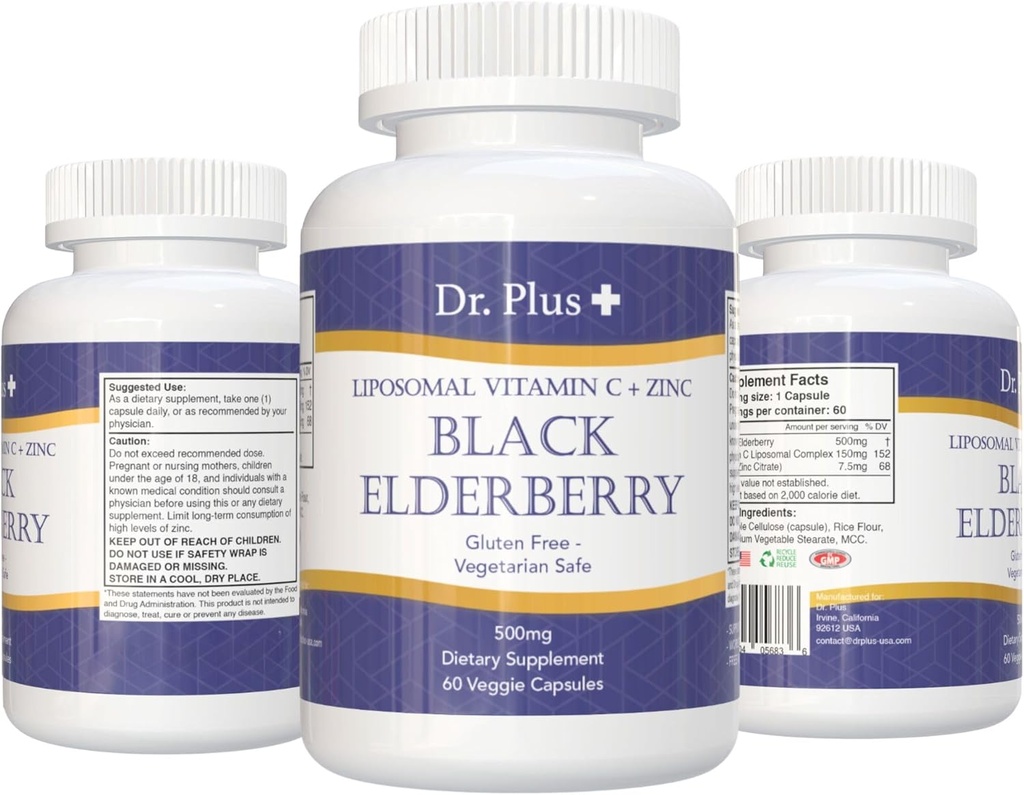 Liposomal Immune Boost Black Elderberry - Βιταμίνη C - Zinc Χωρίς γλουτένη Χορτοφαγική Συμπλήρωμα ασφαλούς διατροφής 60 κάψουλες λαχανικών