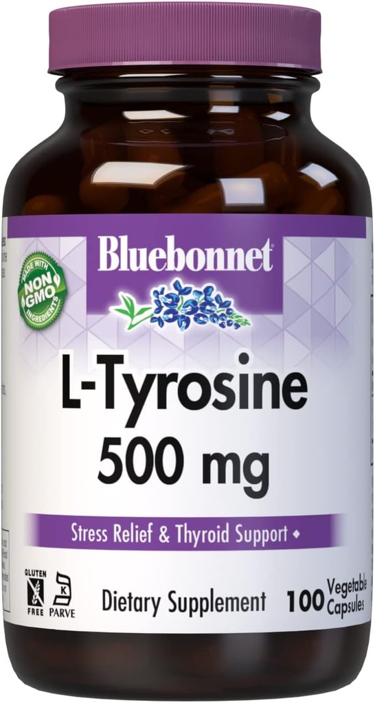 Bluebonnet Ltyrosine 500 Mg Βιταμίνη Κάψουλες, 100 μέτρα
