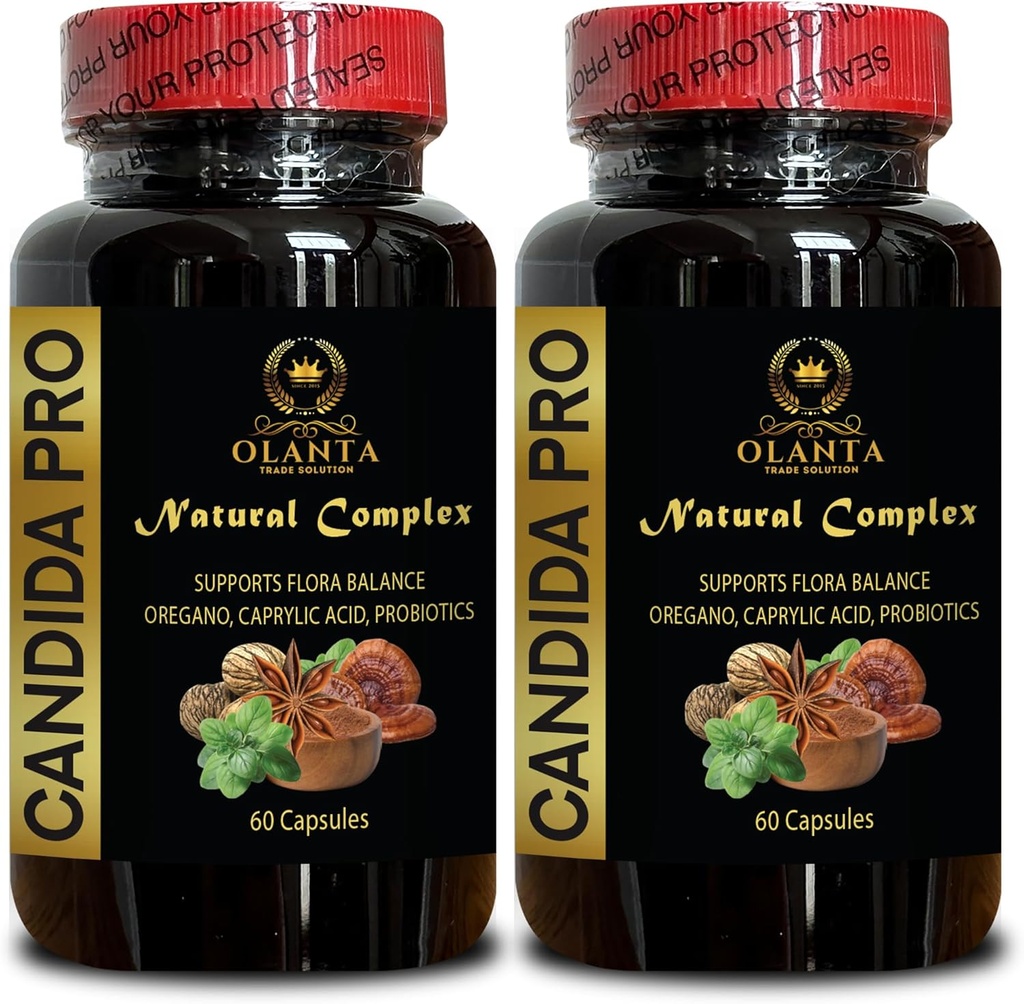 Generic Candida PRO - Balanced Gut Health Support, Caprylic Acid Capsules για Candida, Black Walnut, Wormwood, Candida Cleanse Detox - 2 Φιάλες