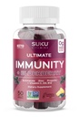 SUKU Βιταμίνες - Ultimate Ανοσία - Elderberry Echinacea και Propolis Gummies για την υποστήριξη του ανοσοποιητικού, εύκολο να μασήσει - μη ΓΤΟ, χωρίς γλουτένη ζάχαρη - Ρόδι Lime Γεύσεις Gummy Βιταμίνες, 50 Count
