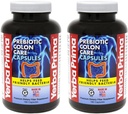 Yerba Prima Prebiotic Colon Care Capses Διαιτητικές Ίνες, 180 Count, (Pack of 2) - Five Forms of Fiber Plus FOS Prebiotics Supplement - Διαλυτά & αδιάλυτα για την Κανονικότητα & Πειθαρχία Υποστήριξη