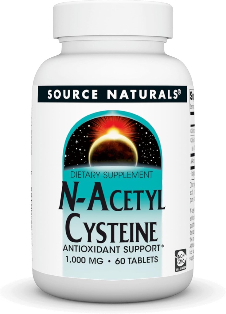 Source Naturals N- Acetyl Cysteine Αντιοξειδωτικό Υποστήριξη 1000 mg Συμπλήρωμα διατροφής που υποστηρίζει την αναπνευστική υγεία * - 60 δισκία