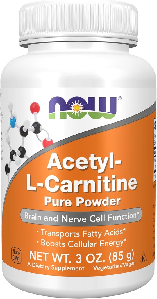 NOW Foods Supplements, ALC (Acetyl-L-Carnitine) Powder, Brain and Nerve Cell Function*, 3-Ounce